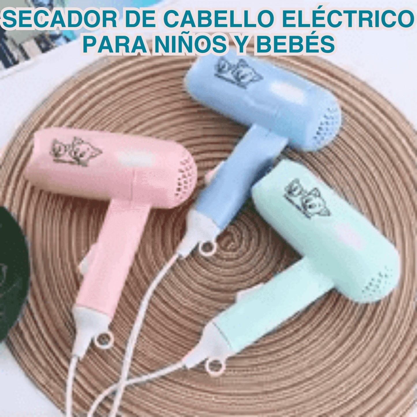 Secador Eléctrico de Cabello para Bebés y Niños